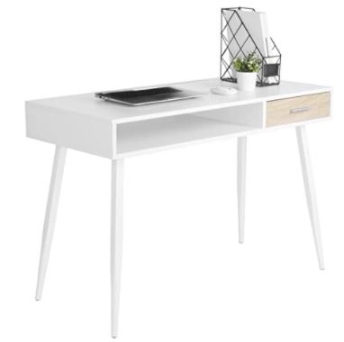 bureau blanc design et moderne Woltu